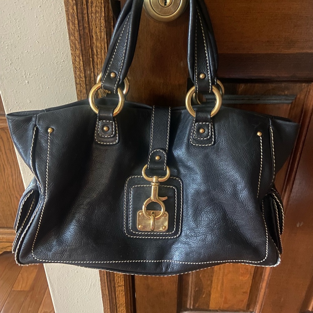 Marc Jacobs Black and Gold Shoulder Bag